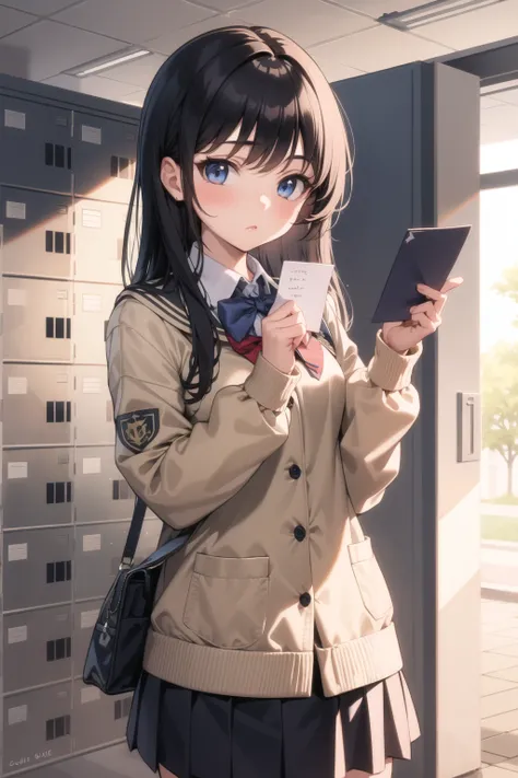<lora:school_lockers_v0.5:1>
1girl, lockers, school uniform, holding letter,, masterpiece, best quality, highly detailed
