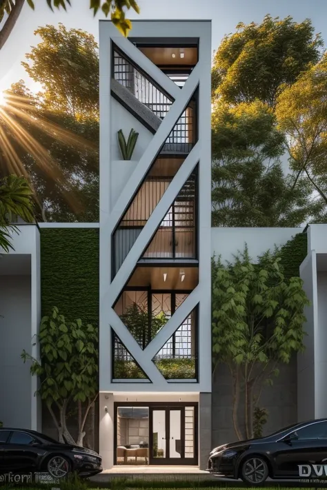 dvArchModern, 85mm, f1.8, portrait, photo realistic, hyperrealistic, orante, super detailed, intricate, dramatic, sunlight lighting, shadows, high dynamic range, house, masterpiece,best quality,(8k, RAW photo:1.2),(( ultra realistic)), <lora:house_archit...