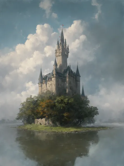 masterpiece, best quality, greg rutkowski,
scenery, no humans, tree, cloud, outdoors, sky, castle, fog, water, cloudy sky, tower, building, fantasy, day
, very detailed, high resolution, sharp, sharp image, 4k, 8k,