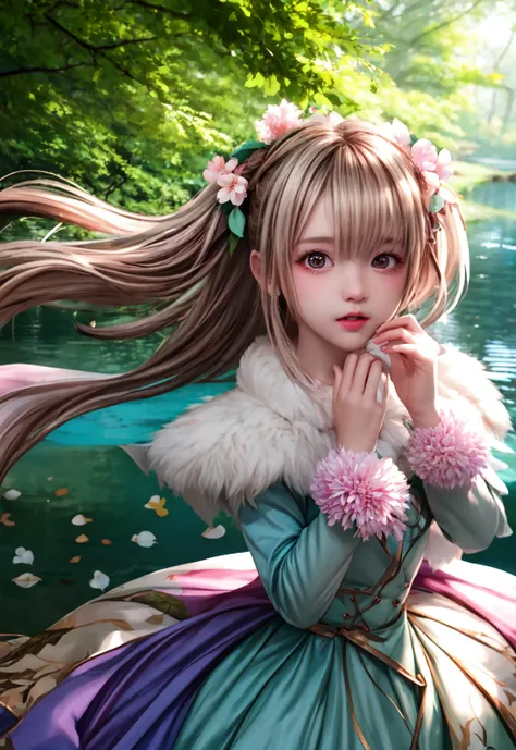 girl in a forest with floating flowers, river, puffy, puffy cheeks, cute,
vibrant colors, colorful art style, 
soft lighting, soft shadows, detailed textures, dynamic lighting,  
nice hands, perfect hands, 
<lyco:GoodHands-beta2:1.0> 
<lora:add_detail:1>