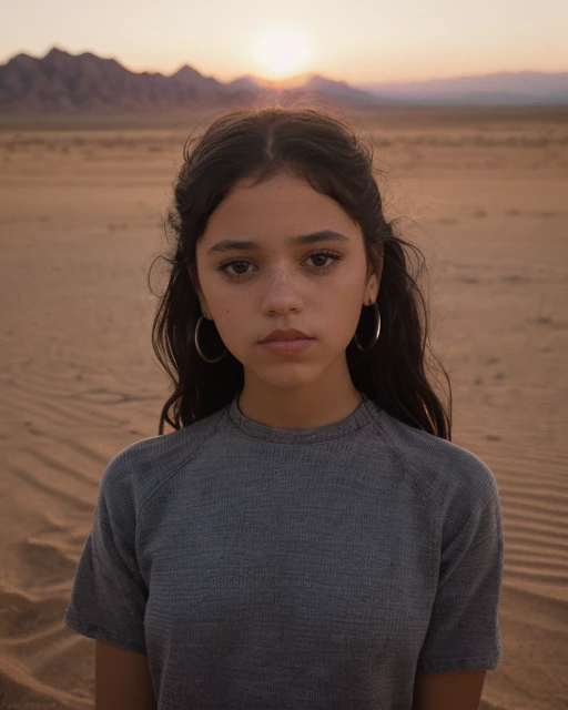 closeup portrait of jortega <lora:jortega:1> looking at viewer, in desert, dusk, magazine cover, (masterpiece, extremely detailed skin, photorealistic, heavy shadow, dramatic and cinematic lighting, key light, fill light)