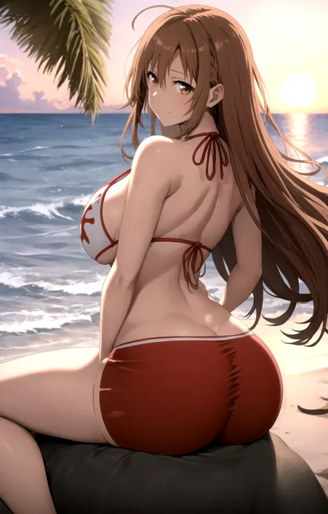 masterpiece, best quality, best aesthetic, anime, ultra detailed,
yuki asuna, 1girl, solo, no10-asuna, (red,white bikini, highleg bikini:1.2), cleavage, o-ring bikini, (red,white shorts, short shorts, spot color:1.2), (large breasts, wide hips:1.3), (long ...