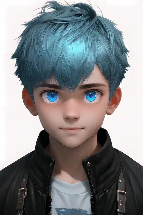 (masterpiece, sidelighting, finely detailed beautiful eyes: 1.2), masterpiece*portrait, realistic, 3d face, glowing eyes, shiny hair, lustrous skin, solo, embarassed, 1boy, cute boy, short crew cut hair, light blue hair
