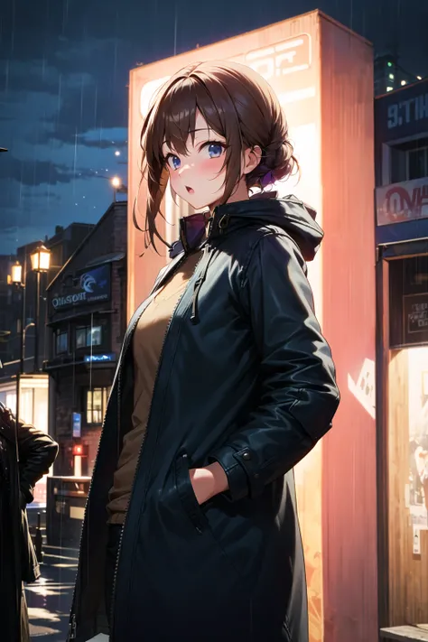 <lora:apstyle:0.9> apstylemasterpiece best quality 1girl
1girl,night city,rain,coat,hands in pockets