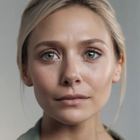 high quality photo portrait of a woman with her blonde hair in a (high ponytail) wearing almost no makeup, natural, skin texture...