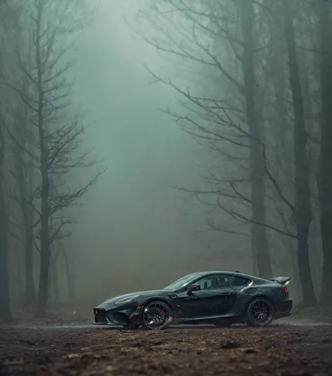 epic realistic, serpentines, fog, car, slate atmosphere, cinematic, dimmed colors, dark shot, muted colors, film grainy, lut, sp...