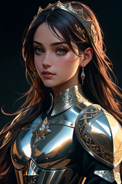 modelshoot style, (extremely detailed wallpaper), full shot body photo of the most beautiful artwork in the world, (medieval armor), professional majestic oil painting, trending on ArtStation, trending on CGSociety, Intricate, High Detail, Sharp focus, dra...