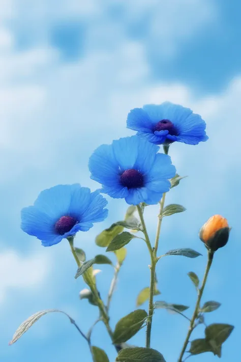 sky, blurry, blue sky, flower, day, depth of field<lora:nature sdxl:0.8>