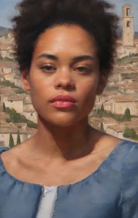 painting closeup biracial French model shot in Gordes Provence by ClassipeintXL