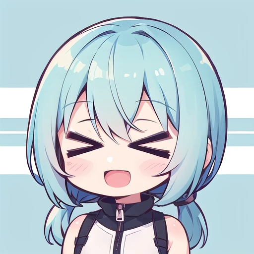 <lora:hotarueye_comic1_type2:1>, 1girl, (chibi:1.4), smile, open mouth, upper body