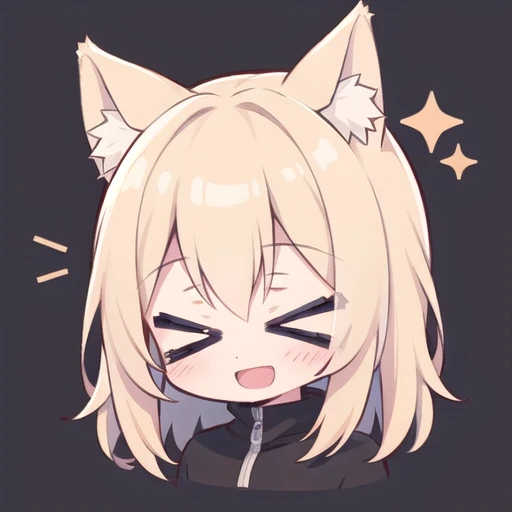 <lora:hotarueye_comic1_type2:1>, 1girl, (chibi:1.4), smile, open mouth, upper body, animal ear