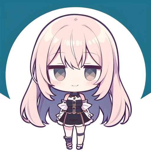 <lora:hotarueye_jitome9_v100:1>, 1girl, (chibi:1.4), smile, closed mouth, upper body, standing