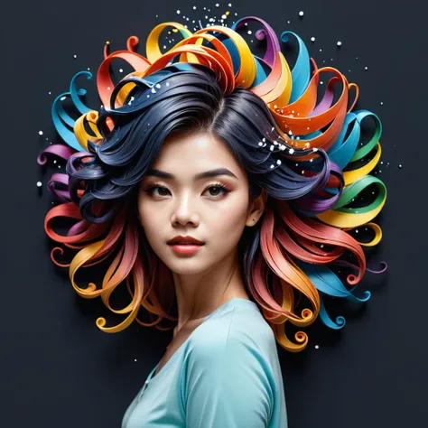 Paper quilling art of <lora:FF.69.formulaxlXLComfyui_v20Pruned.lora:1> halation, adobe lightroom, biomorphic forms, Unsplash, Folded [Slate|Foam], absurdres, Light Interesting fit Vietnamese [Yangchen:Talia:5] surrounded by Neutron star, Impassioned hair, ...