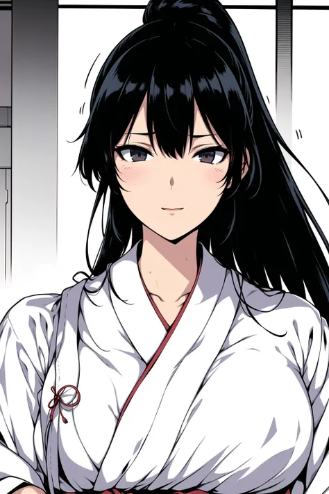 Simple White Background,
red_Hakama with white_kimono,japanese clothes,
<lora:Shiramine_Kuou_Angel_Academy-KK77-V2:0.7>,
Black eyes, Black hair,bangs, Long_hair, High ponytail,
<lora:Oda_Non_Style-KK77-V2:0.2>,<lora:more_details:0.1>,
1 girl, 20yo,Young fe...