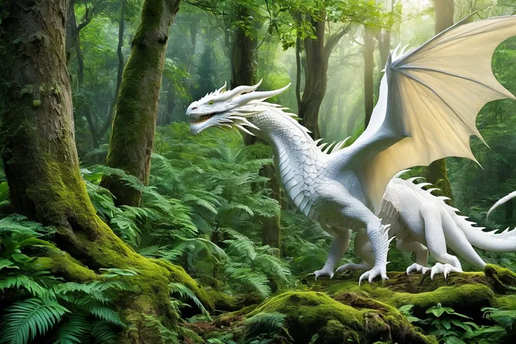 white exotic dragon in the forest,
<lora:Classic Western Dragons XL:0.75>