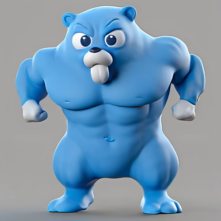 <lora:gophers_xl:1>  (((muscular))) blue gopher 3d model, gopher3d