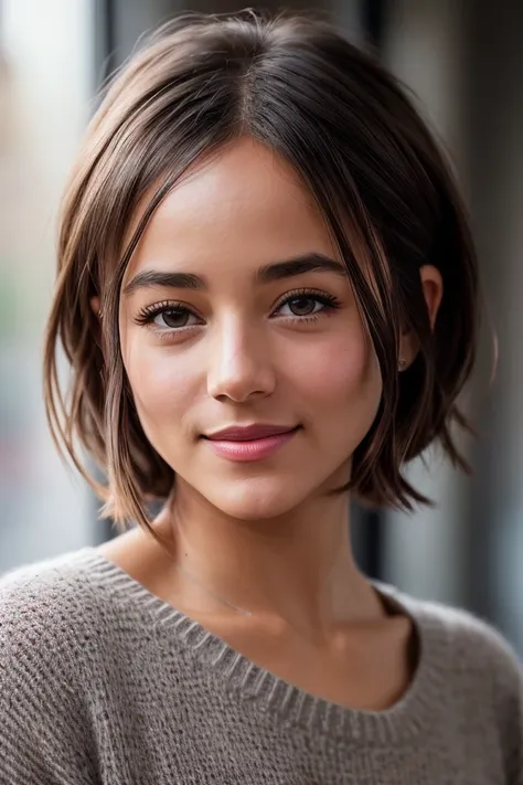 photo of beautiful (alizjacot:0.99), a woman in a (armory:1.1), perfect hair, short hair upsweep updo, wearing (sweater), modelshoot style, (extremely detailed CG unity 8k wallpaper), professional majestic (photography by  edward weston:1.1), (Sony a6400 M...