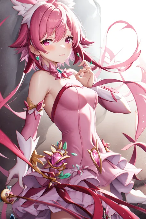 Sage, bridal, magical girl, pink hair, pink eyes