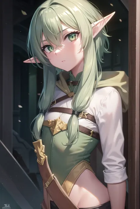 highelfarcher, <lora:highelfarcher-lora-nochekaiser:1>, 
high elf archer, elf, (green eyes:1.5), green hair, hair between eyes, ...