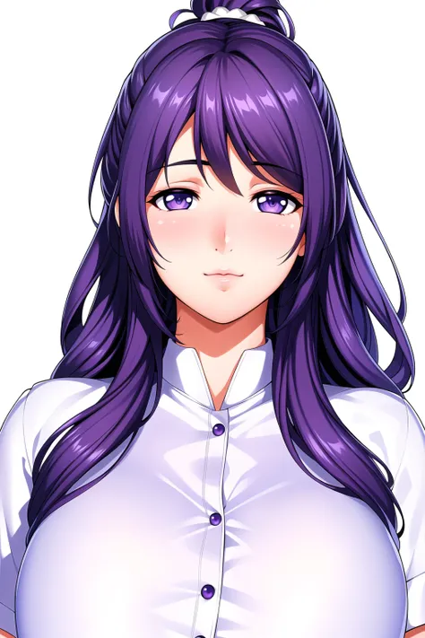 Simple White Background,
white_collared_shirt,short_sleeves,blue_shorts,belt, black_legwear,
<lora:ReiSuzukawa-V1:0.7>,
purple_long_hair, purple_Eyes,hair_between_eyes,ponytail,braid,
<lora:Oda_Non_Style-KK77-V2:0.3>,<lora:more_details:0.1>,
1 girl, 20yo,Y...