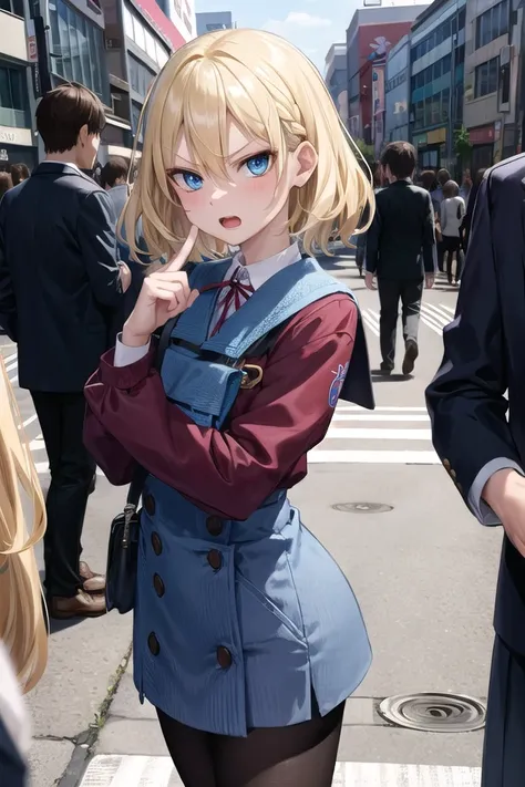 <lora:gekioko_v250:1>
 (cleavage:-1.5),
insanely detailed, absurdres, ultra-highres, ultra-detailed, best quality,
1girl, solo, nice hands, perfect hands,
BREAK,
(wearing winter school uniform),
angry, open mouth,
points to camera, cowboy shot,
BREAK,
slen...