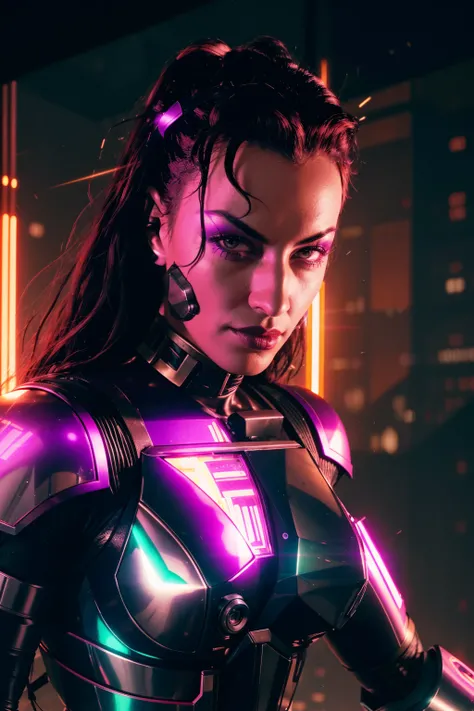 <lora:quiron_LauraAngel_v3_lora:0.91> <lora:quiron_Jaspion_v1_Lora:0.37>, (realistic), cyberpunk style,  cinematic photo, LauraAngelQuiron woman, Laura Angel, as cyberpunk JaspionQuiron character wearing (psylocke) armor with (metallic details) with rusty ...