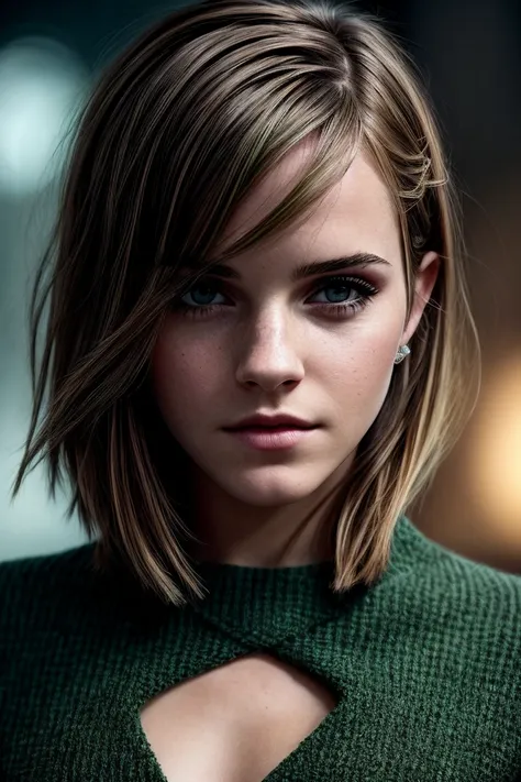 photo of beautiful (emw100:0.99), a woman in a (movie premiere gala:1.1), perfect hair, wearing (sexy green sweater dress:1.1),  ((Daydreampunk:1.1)), modelshoot style, (extremely detailed CG unity 8k wallpaper), professional majestic (photography by  anse...