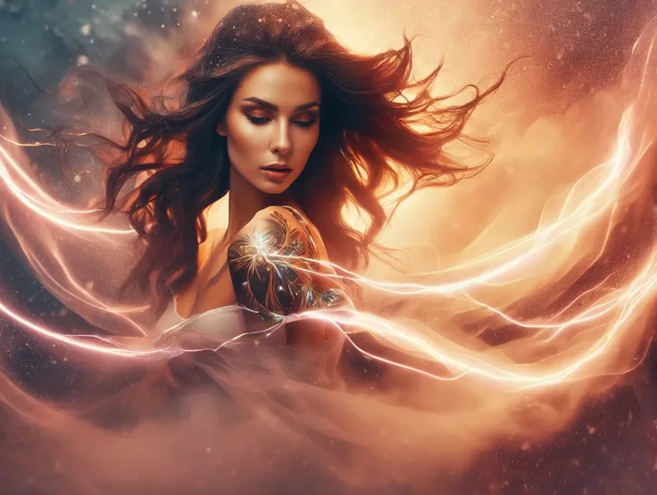 a woman in dream with electric tatoo , thematic background, Cyril Rolando, Tarkowski, surreal photography, a matte painting, fantasy art,  luminous fog,
octane render, Unreal Engine 5, Cinematic, Color Grading, portrait Photography, Ultra-Wide Angle, Depth...