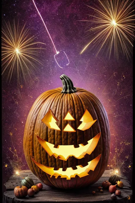 Quirky, cartoon-style pumpkin, magician, magic wand, mystical swirls, enchanted ambiance, surprise elements, colorful sparks, imaginative, creative visuals. <lora:DETAIL_SLIDER_BY_STABLE_YOGI:2>