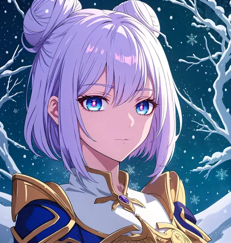 anime, fantasy, magic, fairytale, best quality, detailed face, detailed hair, ultrares, ultra-detailed, bright eyes, high quality eyes, cone hair bun, snow break masterpiece, k, detailed eyes,  ambient light, hyperdetailed, detailed skin