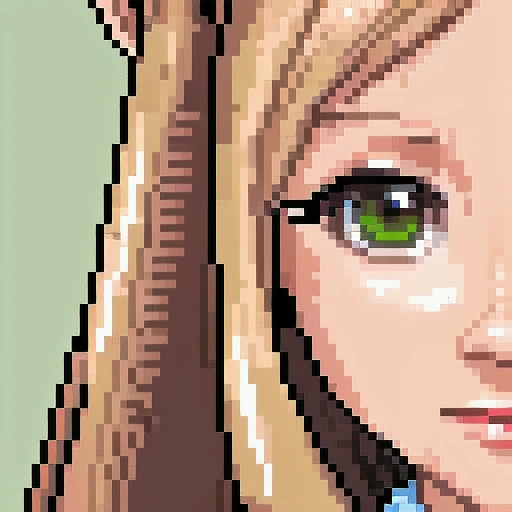 pixel art, 1girl, close up, close up of face