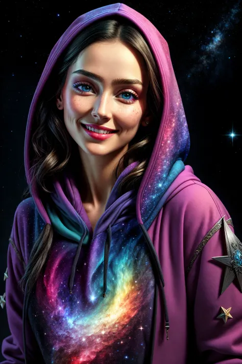 ((Masterpiece, best quality,edgQuality)),smiling,excited,blush,
edgFD, a hoodie with a lot of stars on it,cosmic hoodie, woman wearing edgFD, fantasy_dress
<lora:edgFantasyHoodies:1>
