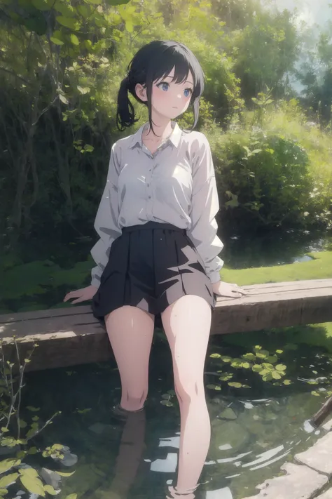 (best quality, masterpiece, highres),1girl,solo,outdoors,reflective_water,<lora:onlysimple_v1:1>,