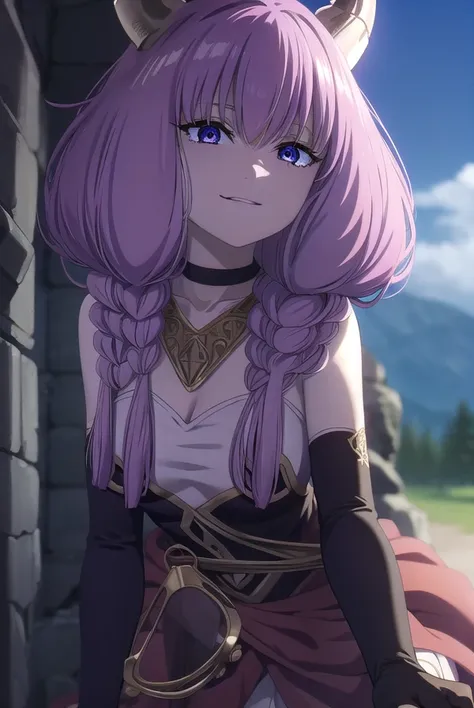 aura the guillotine, <lora:aura the guillotine s1-lora-nochekaiser:1>,
aura the guillotine, long hair, (purple eyes:1.1), purple hair, braid, horns, twin braids, smile,
skirt, thighhighs, gloves, choker, black gloves, elbow gloves, magical girl,
BREAK outd...