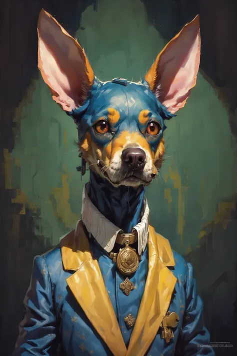 masterpiece, best quality, dog, collared shirt