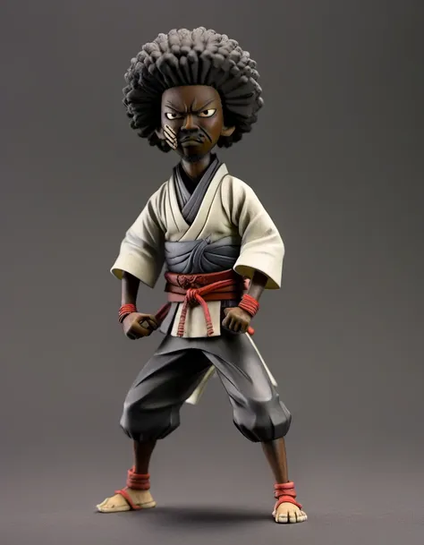 clay, afro samurai, feudal japan, african, black <lora:claymate_0.3_:0.7>