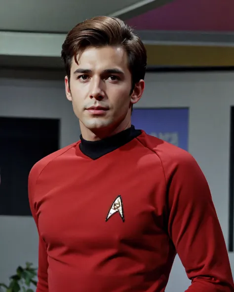 young man in red  startrektos  uniform
masterpiece, best quality, soft light, bokeh, real shadow, cinematic, subsurface scuttering
<lora:epiCRealismHelper:.25>
<lora:detail_slider_v4:1><lora:TOSV3:0.8>