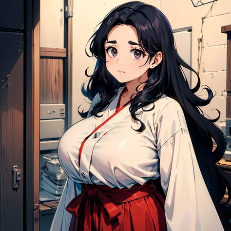 <lora:ETO_OCC002:0.7>,<lora:add_detail:0.3>,<lora:noline:0.3>,
ETO_OCC,1girl,
black hair,curly hair,longhair,
thick eyebrows,
miko,red hakama,