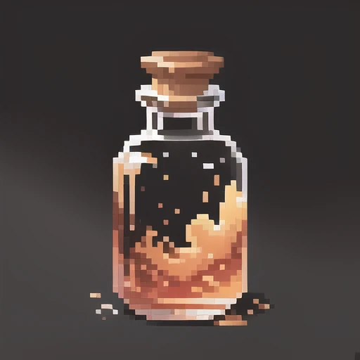 Liquid,Potion,botle,poison, Magic,pixel,pixel art,pixelart,xiangsu,xiang su,Simple background
<lora:Pixel bottle:1>, masterpiece,best,quality