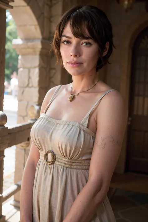 lenaheadey,a woman wearing sundress,( old town:0.7), (soft diffused lighting:0.5) <lora:lenaheadey:1>