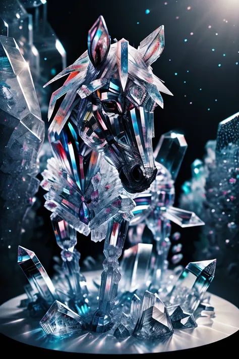 horse made of crystalz <lora:Crystals:1>