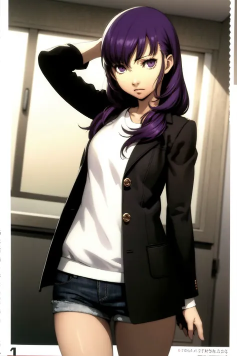 cowboy_shot, solo, 1girl, depressed, dark purple hair <lora:Soejima_shigenori_style_v02:1>