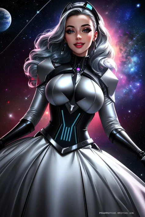 ((Masterpiece, best quality,edgQuality)),smiling,excited,(in space)
ballgown,edgSciFi, a woman in a silver dress posing for a picture ,wearing edgSciFi space suit
<lora:edgSpaceGowns:1>