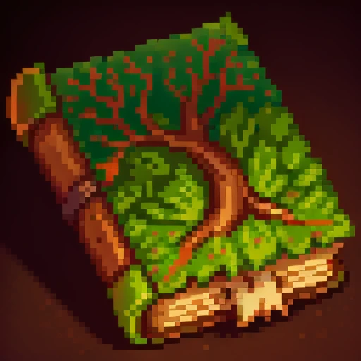 green nature tree symbol,magic,book
pixel,pixel art,pixelart,Simple background, solid color background,no humans, 
 <lora:pixel book:1>, masterpiece,best,quality