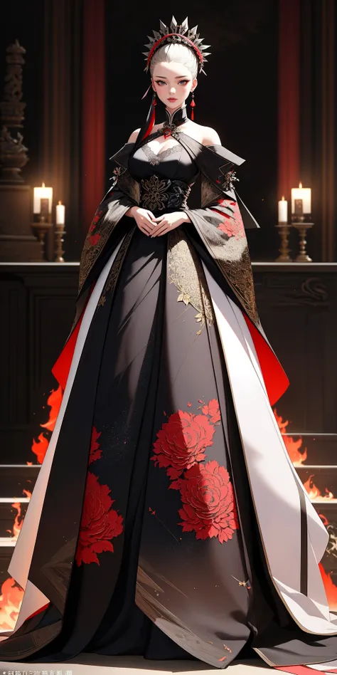 ((Masterpiece, best quality,edgQuality,full body,standing)),
(wearing Haute_Couture,edgHC_dress),
edgEF, a dress with a fire design on it ,wearing edgEF eastern clothing
<lora:edgEasternFantasyCouture:1>