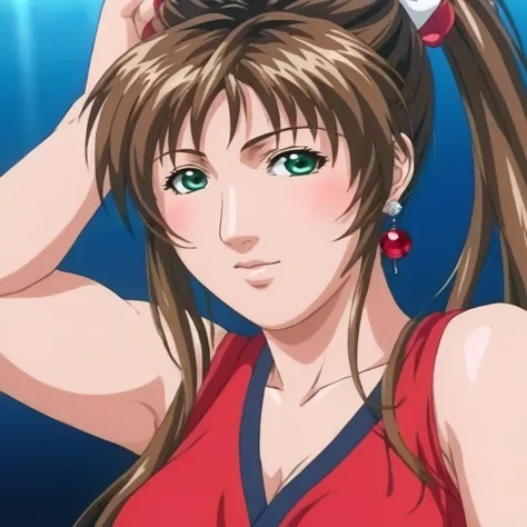 anime artwork of <lora:Mai Shiranui:1.2> Mai_Shiranui:0.5
a woman with a red dress and earrings Hyperrealism Style, anime style, key visual, vibrant, studio anime,  highly detailed