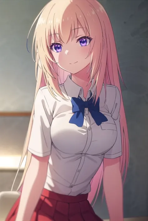 honamiichinose, <lora:honami ichinose s2-lora-nochekaiser:1>,
honami ichinose, long hair, blonde hair, (purple eyes:1.1), hair between eyes, smile,
BREAK skirt, bow, school uniform, pleated skirt, bowtie, blue bow, red skirt, collared shirt, white shirt, s...