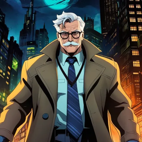 anime artwork of <lora:Commissioner Gordon:1.2>
Commissioner Gordon a painting of a man in a trench coat and tie in Gotham city universe, anime style, key visual, vibrant, studio anime, highly detailed