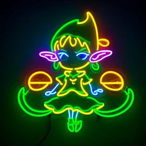 Epoch Elves <lora:neon_v1:0.8> neon light, neon sign, neon, LED, elf ear, (blue:1.2)