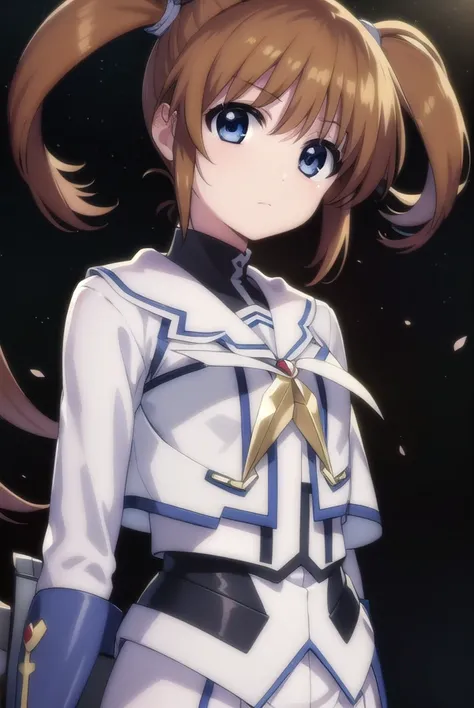 nanohatakamachi, <lora:nanoha takamachi movie2-lora-nochekaiser:1>,
nanoha takamachi, takamachi nanoha, brown hair, twintails, blue eyes,
BREAK gloves, long sleeves, wings, fingerless gloves, magical girl, winged footwear,
BREAK outdoors, city, night, star...